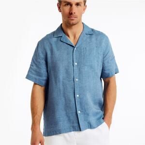 Frescobol Carioca Angelo Linen Shirt Cloud Blue Medium